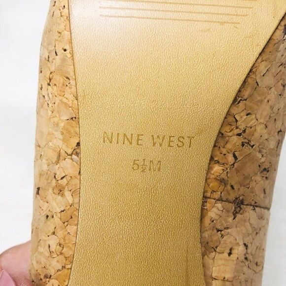 🔵Nine West Bonfire Cork Peep Toe Pumps Heels 5.5 - Picture 7 of 10